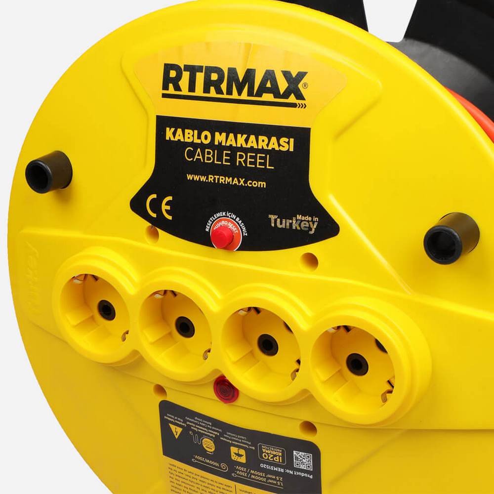 Rtrmax REM32530 Makaralı Kablo Açık Tip 30mt 3*2.5mm