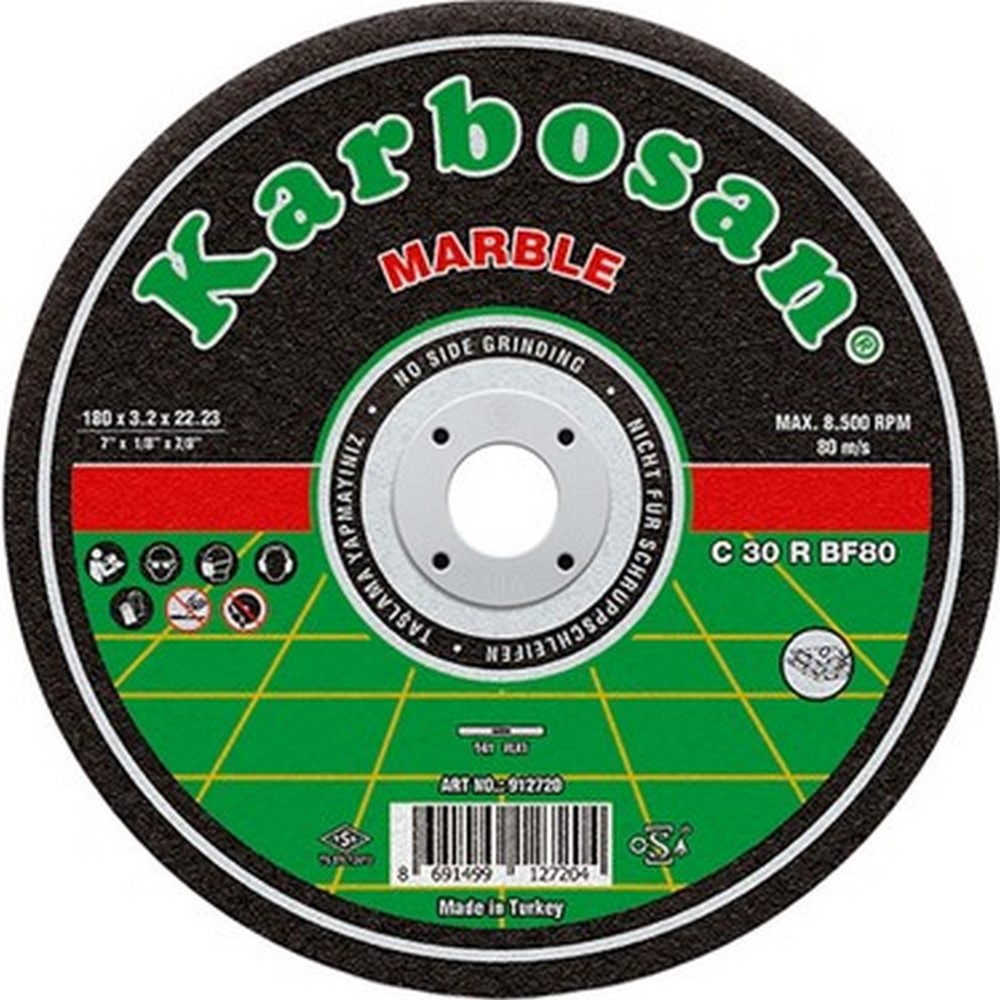 Karbosan Mermer Kesme Diski Bombeli 230 x 3.5 x 22.23