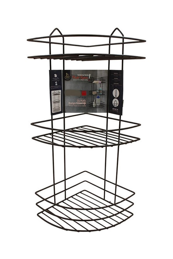 Perilla 3 Katlı Banyo Köşeliği Siyah 71304